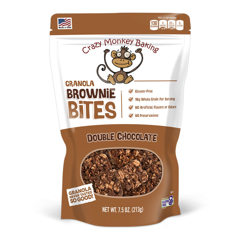 7.5 oz. Crazy Monkey Double Chocolate Granola Brownie Bites