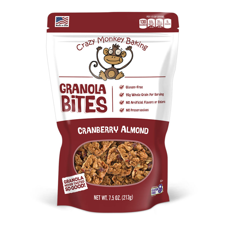 7.5 oz. Crazy Monkey Cranberry Almond Granola Bites