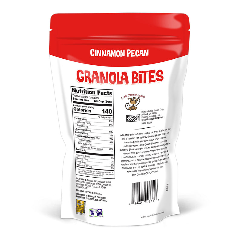7.5 oz. Crazy Monkey Cinnamon Pecan Granola Bites